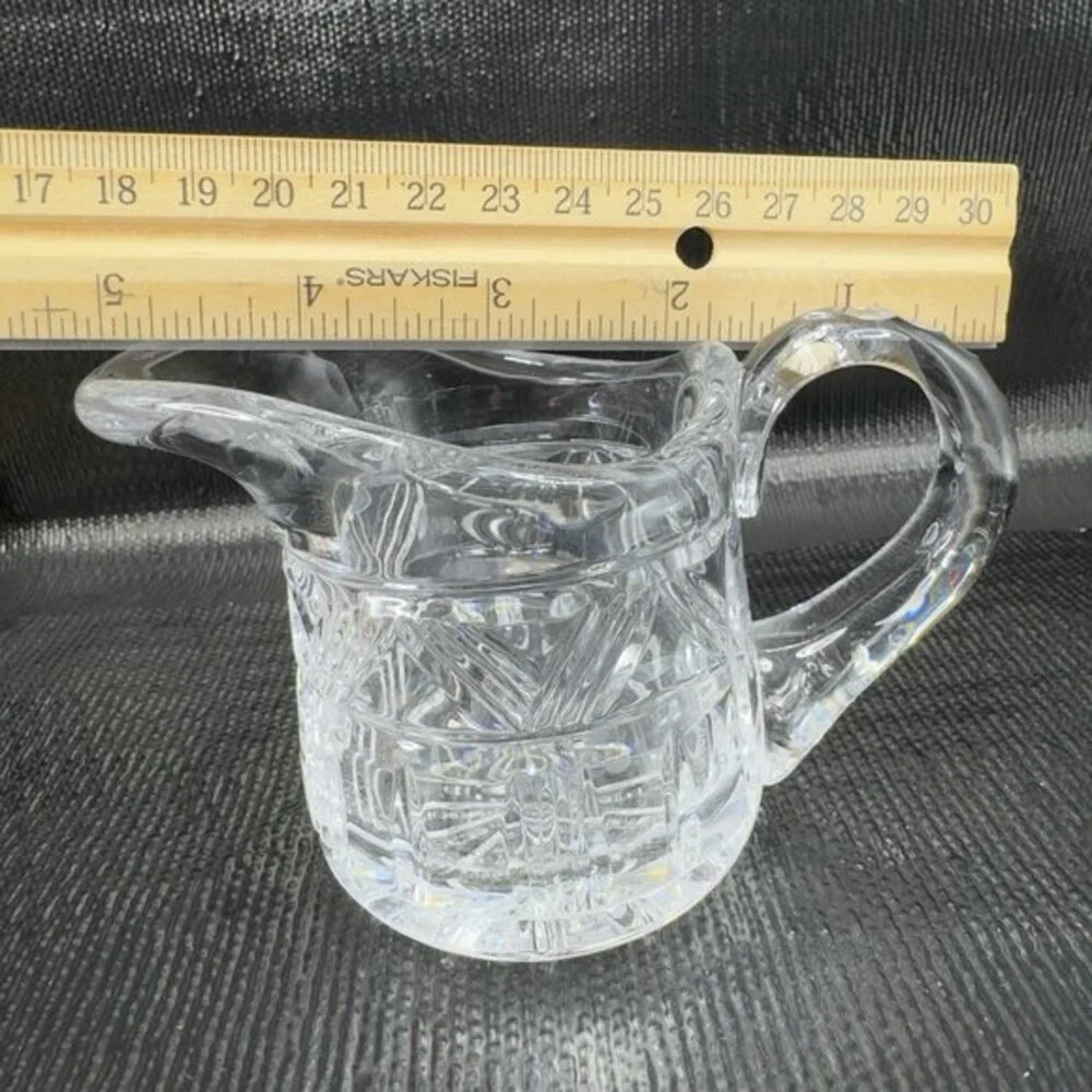 Antique Clear Glass Crystal Small Pitcher‎ Creamer Long Spout Glassware Vintage